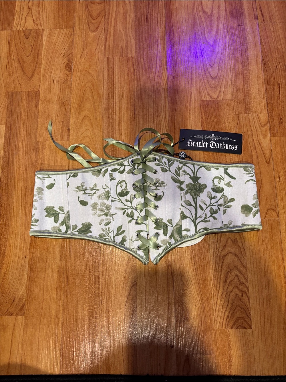 Green Floral Corset